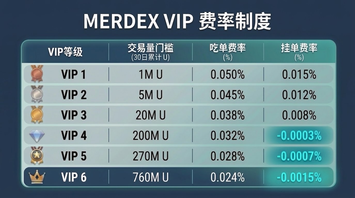 MER VIP 费率表 中文